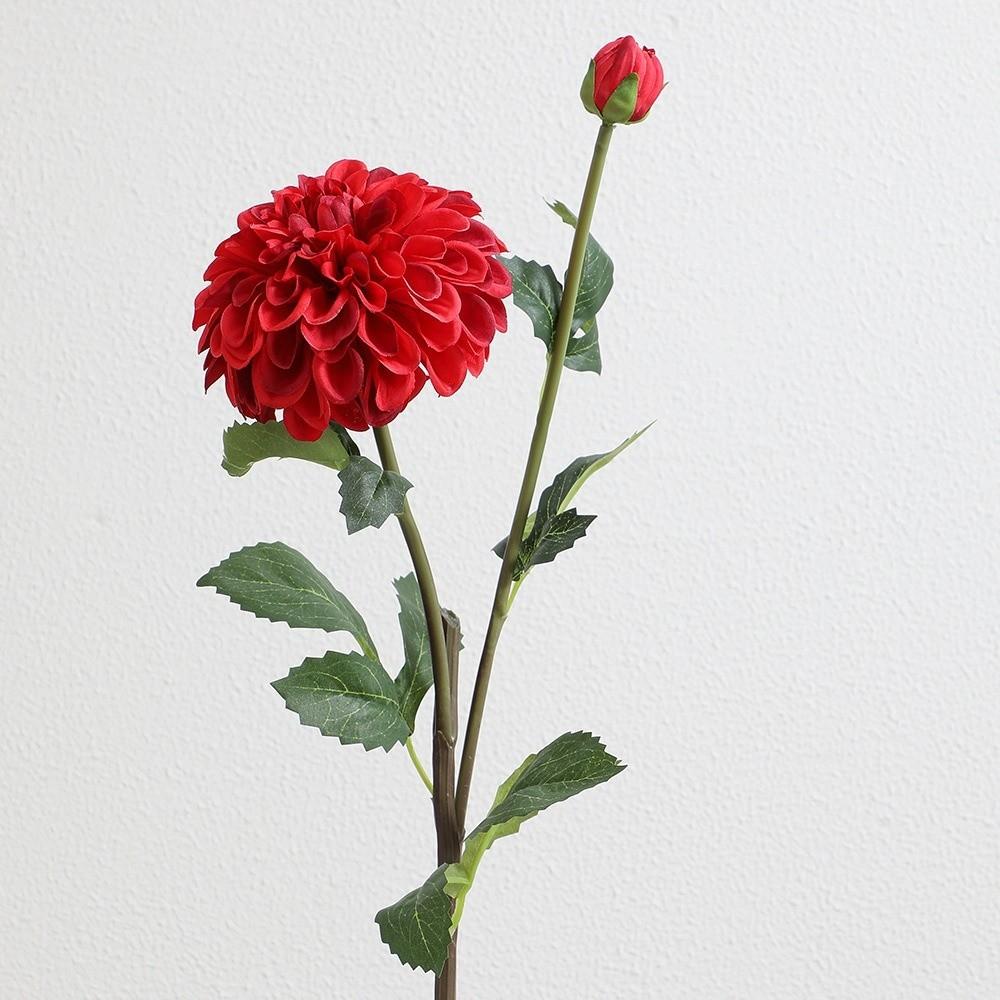 Pink Artificial Dahlia Flowers 2 Heads Artificial Faux Plants Home Decoration