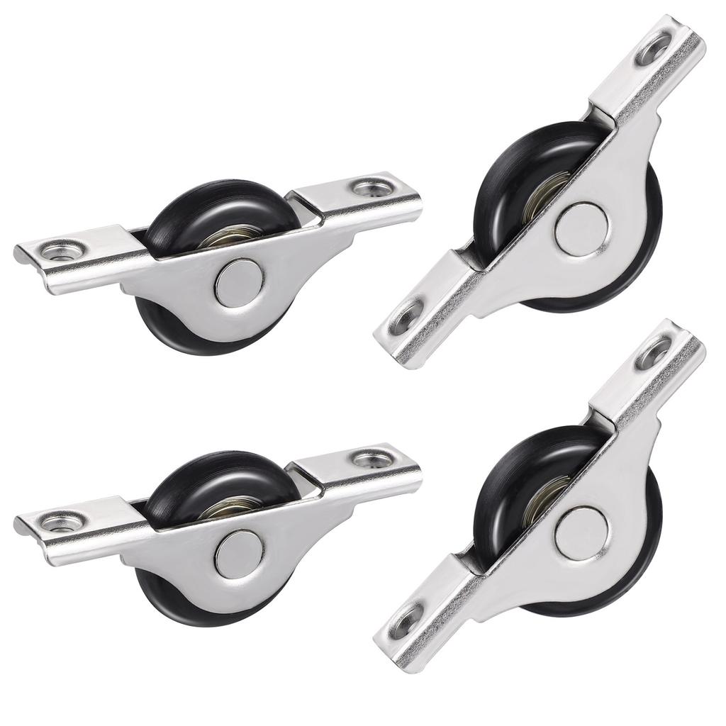 4Pcs Sliding Door Wheel Replacement Kit Nylon Plastic Roller with Metal Core for Wardrobe Cabinet Closet Doors Easy Installation