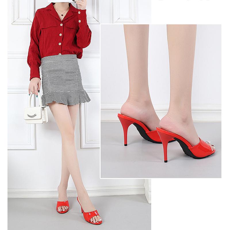 Summer Fashion High Heels Sandals Women Party Shoes Office Lady Open Toe Brand Ladies Thin Heels 9cm Black Red Beige