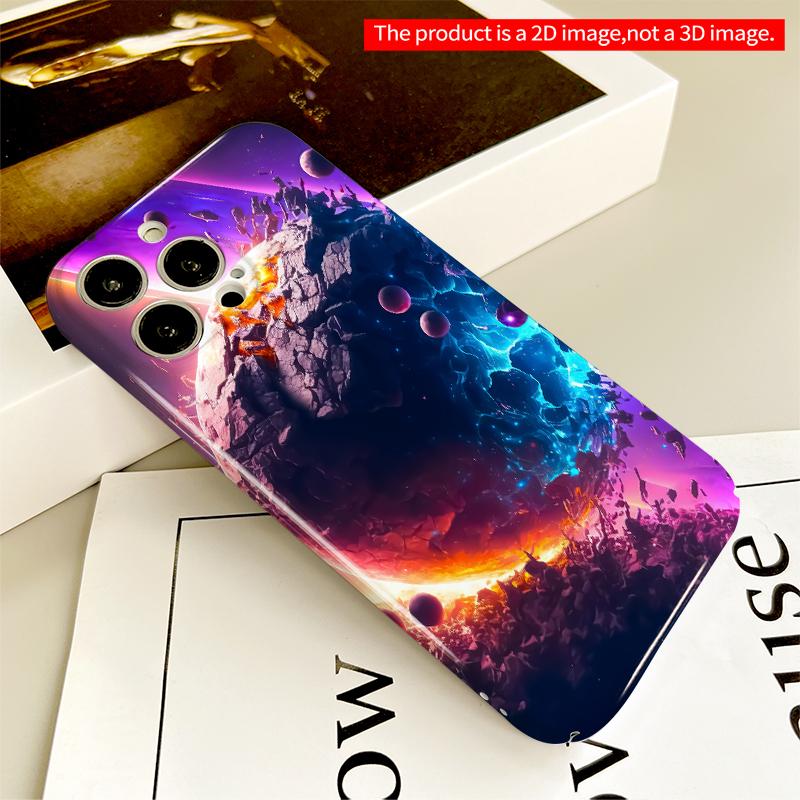 2DFlat Cosmic Collision Planet Explosion All inclusive film hard iPhone case, compatible with iPhone 18 Pro Max 17 16 15 14 13 12 11