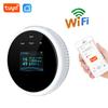 Tuya Wifi Датчик утечки природного газа Умная сигнализация Газ Пожарная безопасность Цифровой светодиодный дисплей температуры для дома Кухни
