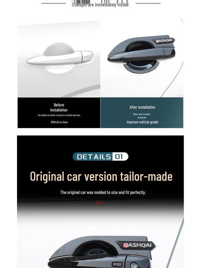 Наклейки на накладки ручек дверей Qashqai - Защита от царапин и Декоративные Аксессуары