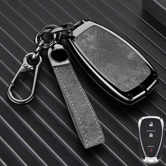 Zinc Alloy Leather Car Key Case Cover For Chevy Camaro Cruze Malibu Volt Bolt EV