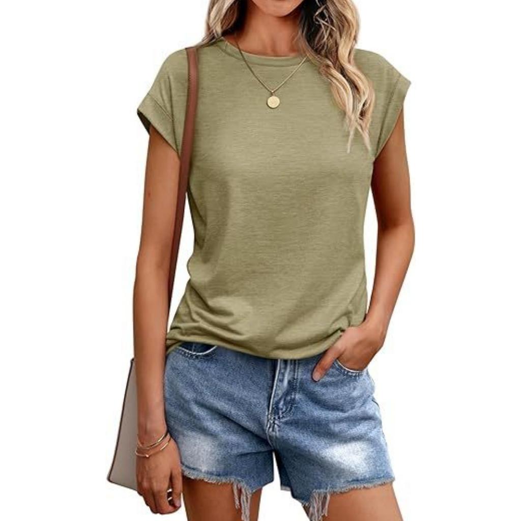 Женская летняя повседневная базовая футболка с круглым вырезом, однотонные топы, хлопковые повседневные женские топы с короткими рукавами, топы, спортивная рубашка