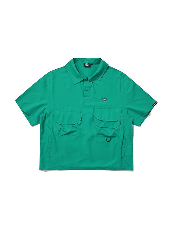 BBC EARTH [Jasper] Pocket Snap Short Sleeve Anorak_Green