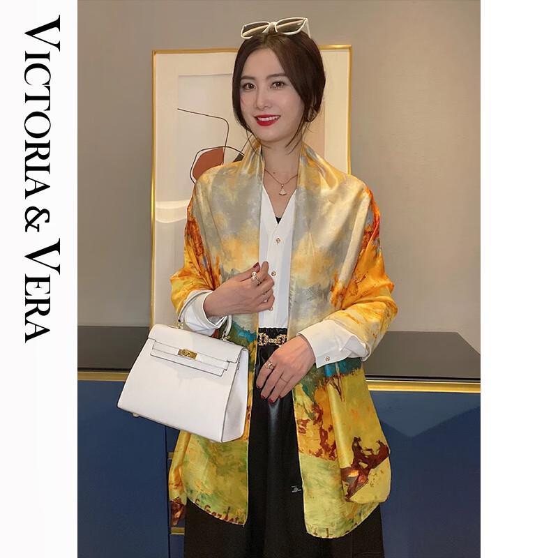 VICTORIA&VERA Printed Mulberry Silk Scarf