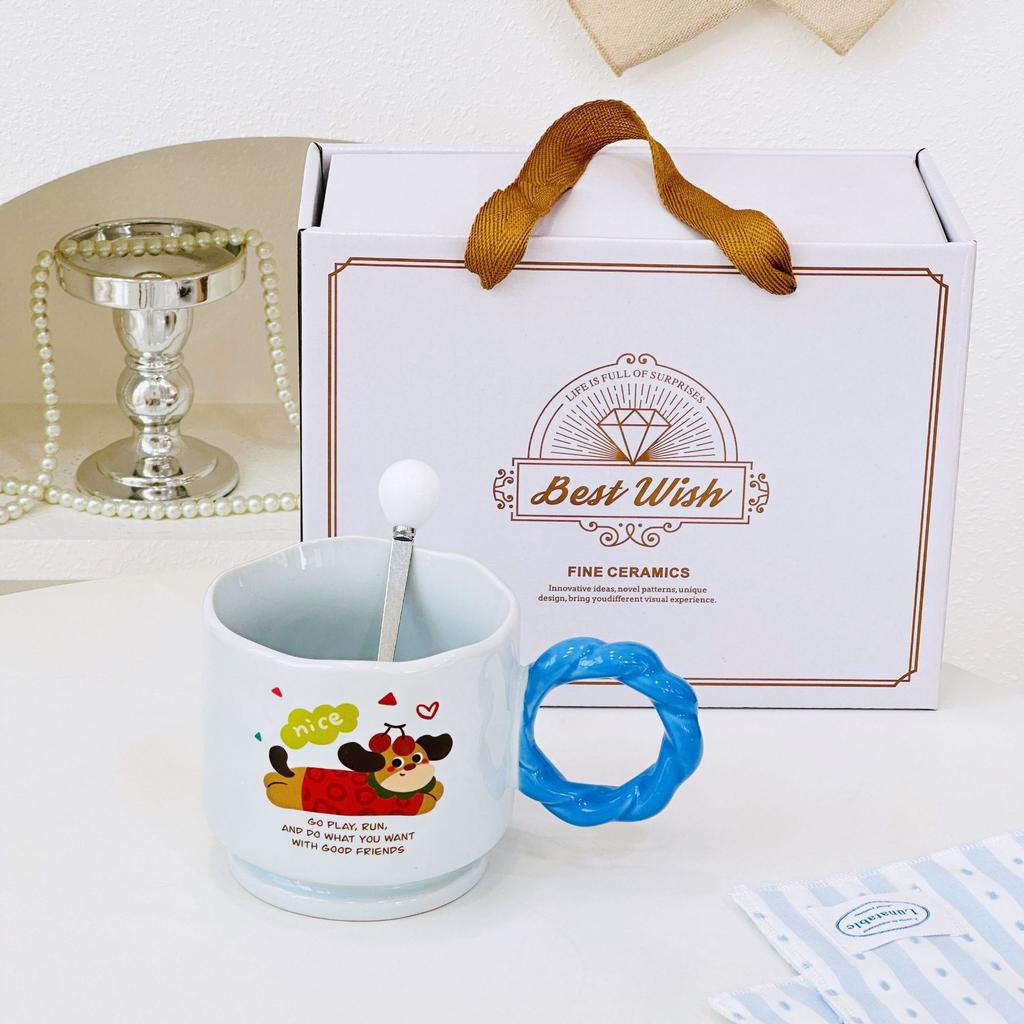 Креативная кружка в виде гриба, мультяшная милая керамическая чашка высокой ценности, чашка для воды с крышкой, ручной подарок, подарок