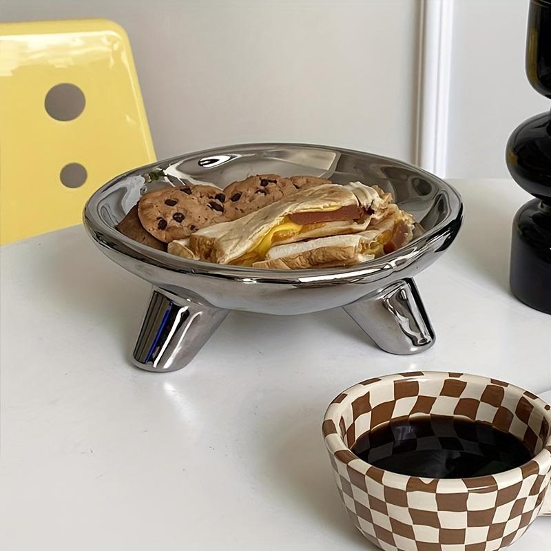 Нишевый дизайн Керамический поднос Фрукты Закуски Послеполуденный чай Бытовой поднос Обеденная тарелка Подача еды