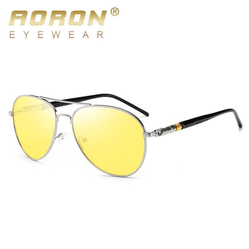 aoron Men Fashion Polarized Sunglasses Anti Glare Night Driving Glasses