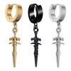 1 пара мужских сережек, однотонные серьги в форме меча в стиле панк, портативные серьги-капли для