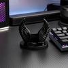 3D-печатная подставка для телефона в виде ангельских крыльев, настольное украшение с вырезанными перьями, противоскользящий устойчивый держатель с широким круглым основанием, поддержка для видео без помощи рук