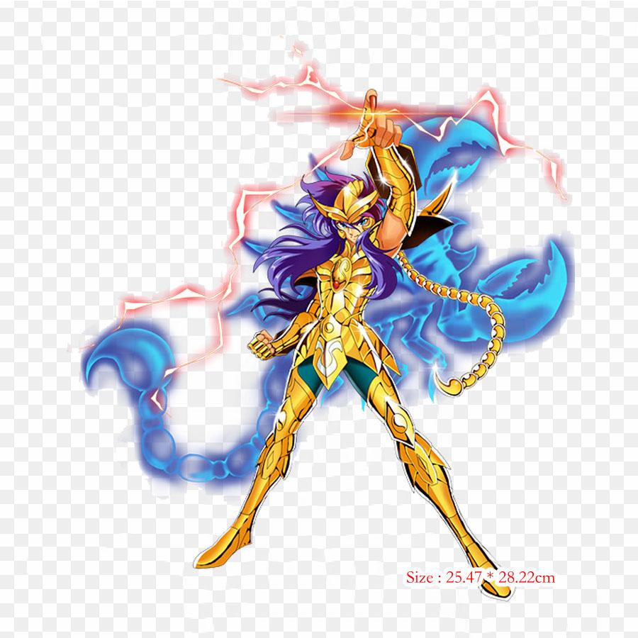 Saint Seiya Scorpio Pegasus Seiya Phoenix Ikki Iron On Patches For Clothing Applique Stickers On Clothes Heat-Sensitive Custom Patch