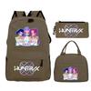 Animation Cartoon Printing Trend Student School Bag Lunch Bag Stationery Pencil Bag Combination Three-Piece Set