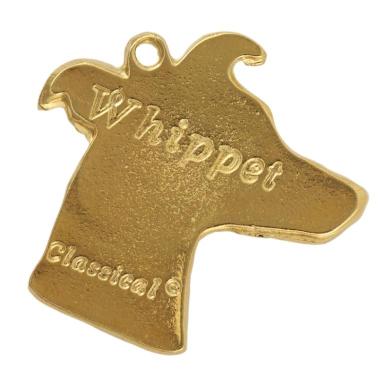 Whippet - Gilded Key Ring with Dog In Gift Box, Handbag Decoration, Luxury Accessory by Art-Dog Brand