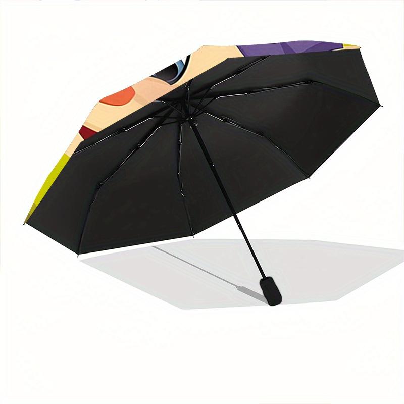 1pc Dopey Cartoon Pattern Automatic Umbrella is Fashionable and Good-Looking, a Portable 3-Fold Umbrella, Suitable for Travel and Daily Use,