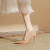 High Heels Women's Thin Heels Sexy Light Mouth Temperament Single Shoes Women's Spring and Summer Pointed Head Simple Nude Small Fragrance High Sense