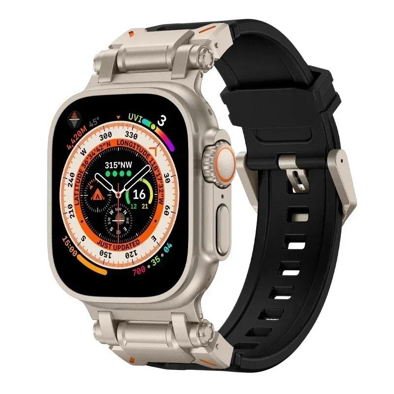 Силиконовый ремешок для Apple Watch Band Ultra 2 1 49 мм 45 мм 44 мм 42 мм мягкий спортивный ремешок для iWatch Series 9 8 7 6 5 SE аксессуары для браслетов
