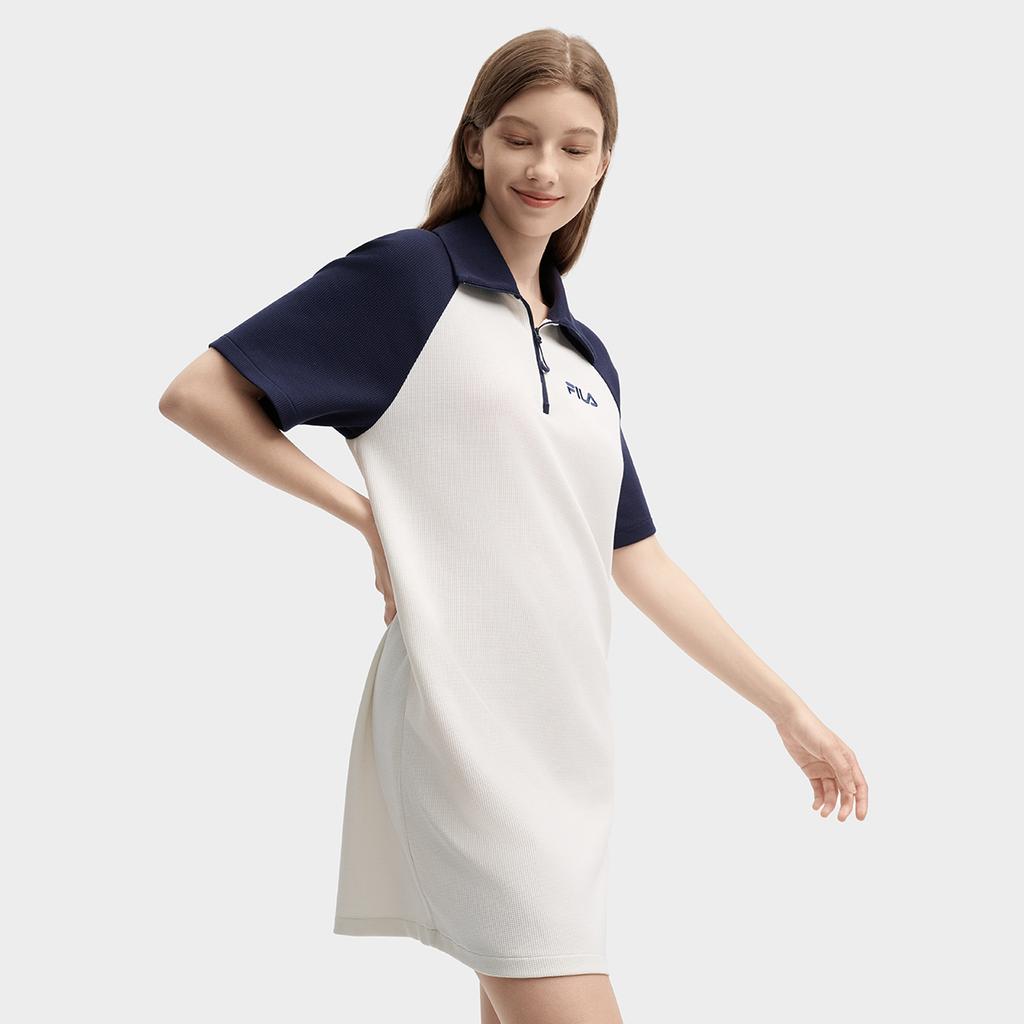 Fila Оригинальное уличное повседневное удобное платье-поло женское платья облачно-грибное-белое F11W439303FWT