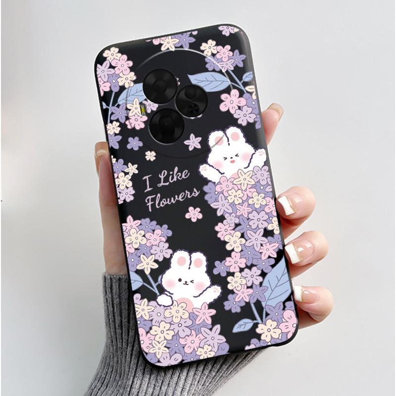 Для TCL NxtPaper 60 Ultra Чехол Роскошный Милый Кролик Любовь Забавный Черный Матовый Мягкий ТПУ Задняя Крышка Для Чехла Телефона Nxt Paper 60 Ultra