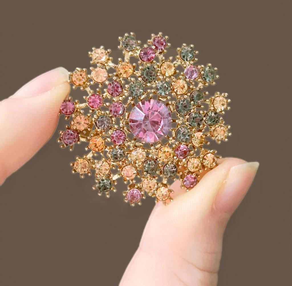 Роскошная цветная бриллиантовая брошь-одуванчик - элегантная женская милая булавка для одежды