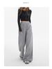 Women's 2-Color Elastic Waist Wide-Leg Pants with Drawstring - Spring 2025 Casual Slim Straight Floor-Length Drape Style