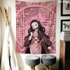 Nezuko Kamado Wall Tapestry Aesthetic Wall Hanging Printed Fabric Blanket Decorative Tapestries for Bedroom Living Room Home Decor