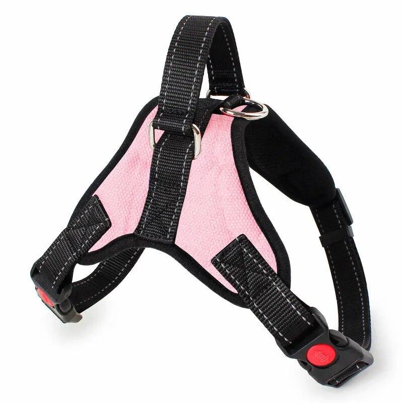 Solid Middle Large Dog Halter Harness Reflective Led Collar Reinforced Handle Breathable Mesh Vest Buckle Leads Pet Accessories