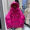 Зимняя пуховая куртка женская средней длины с капюшоном большого размера свободная толстая куртка