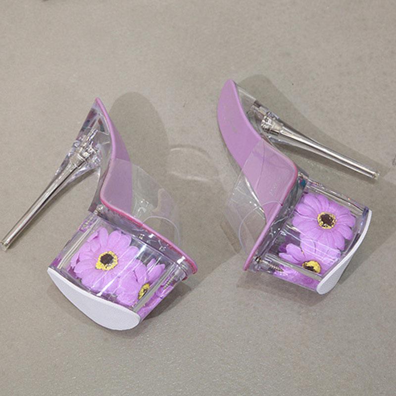 Популярные пикантные туфли на супер каблуке, босоножки на тонком каблуке и платформе, прозрачные кристаллы, свадебный банкет, LFD-10368