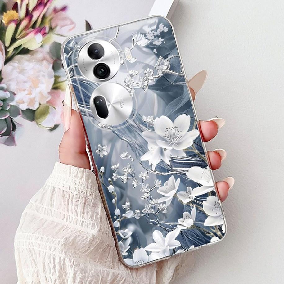 For OPPO Reno 11 Pro 5G Case CPH2607 New Fashion Flower Butterfly Silicone Clear Soft Phone Case on OPPO Reno11 5G CPH2599 Funda