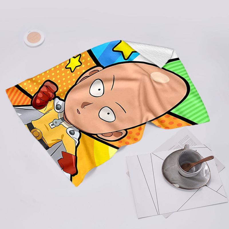 proof beach towel with One-Punch Man Saitama pattern - soft,absorbent,quick-drying,machine washable - perfect for swimming,camping,bathing