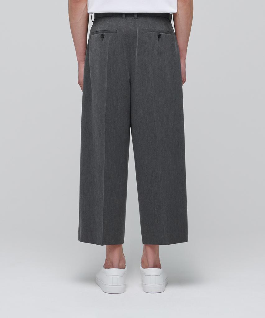 MUSINSA STANDARD Super Wide Hidden Banding Crop Slacks [Medium Gray]