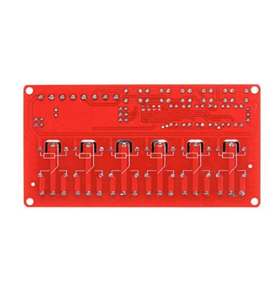 6-Channel Interlock Relay Switch Module, Self-Locking, High/Low Trigger, DC 12V