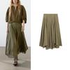 MD Весенне-летняя женская одежда Художественный отдел Юбка с нерегулярным дизайном Драпированный эффект Средней длины Длинная юбка 5266588