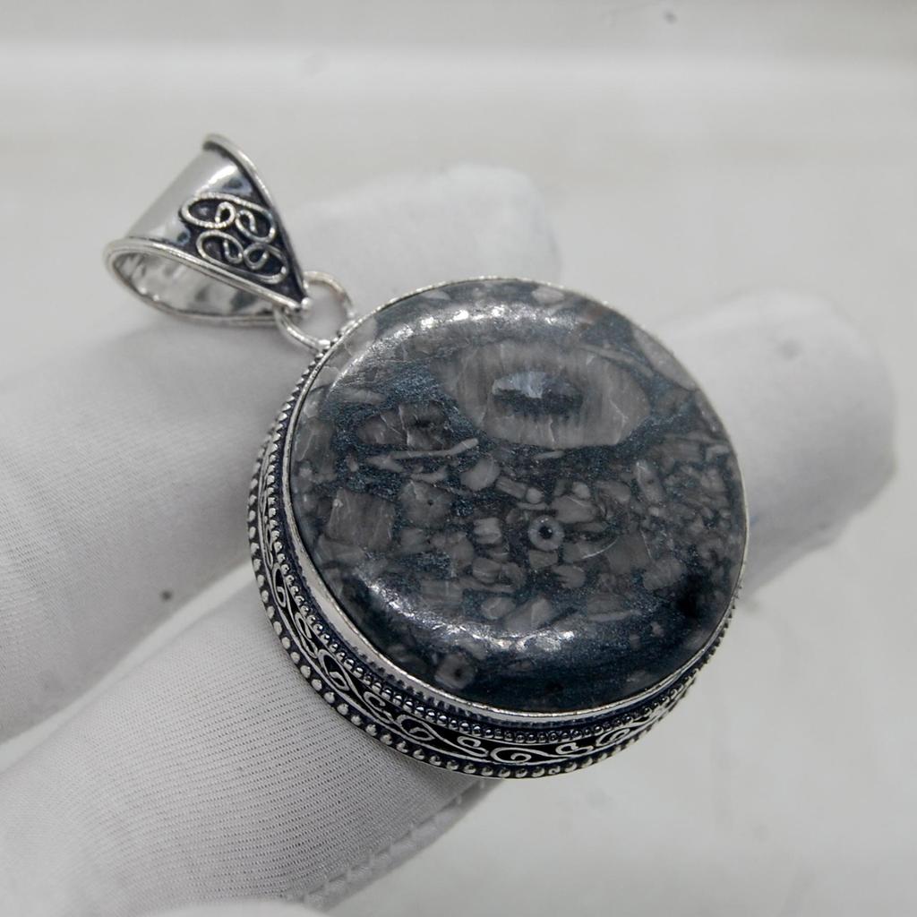 Huge Star Galaxy Jasper 925 Sterling Silver Pendant Jewelry, Fine Silver Black Galaxy Jasper Ring