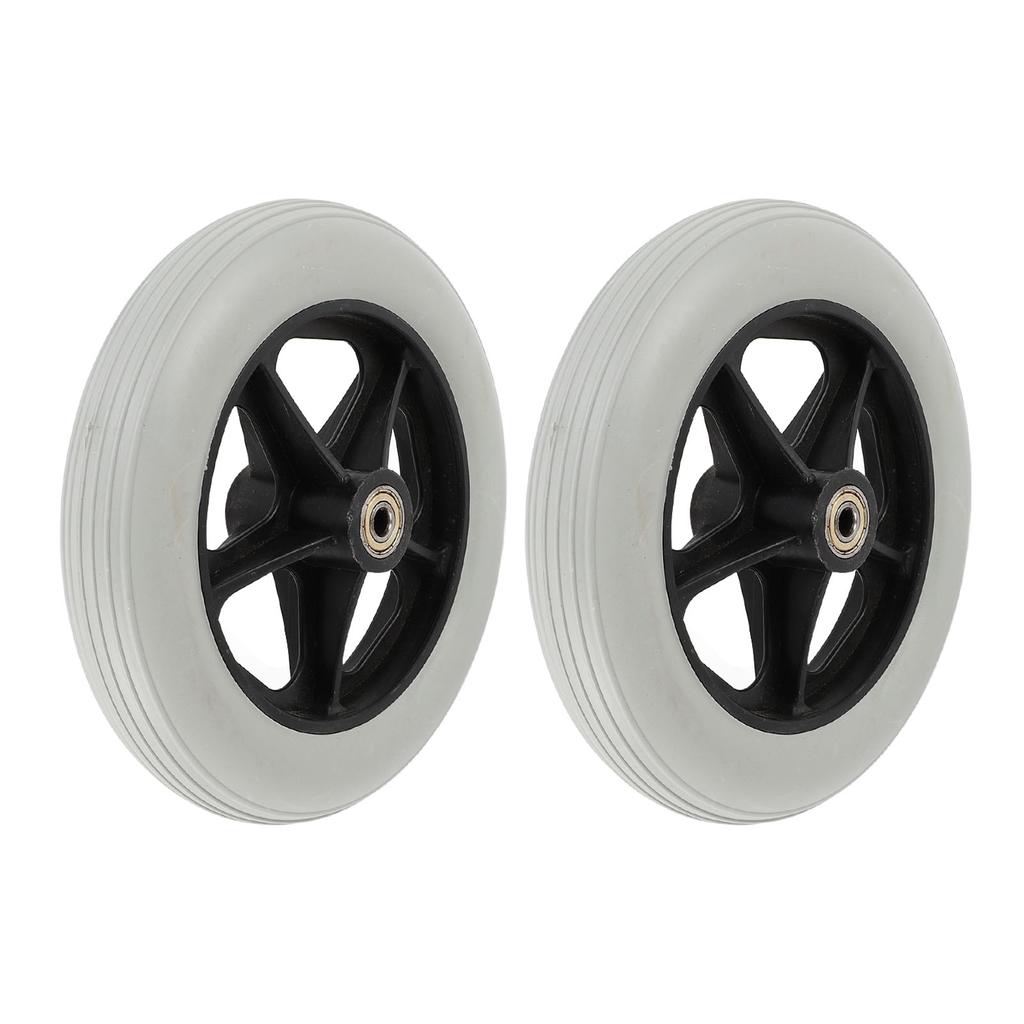 2pcs Wheelchair Wheel Wide 8 Inch Replacement Electric Wheelchair Accessory for Electric Wheelchairs Gray