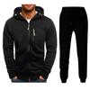 2024 Мужской комплект зимних видов спорта для отдыха и фитнеса с несколькими застежками-молниями, толстовка с капюшоном и брюки