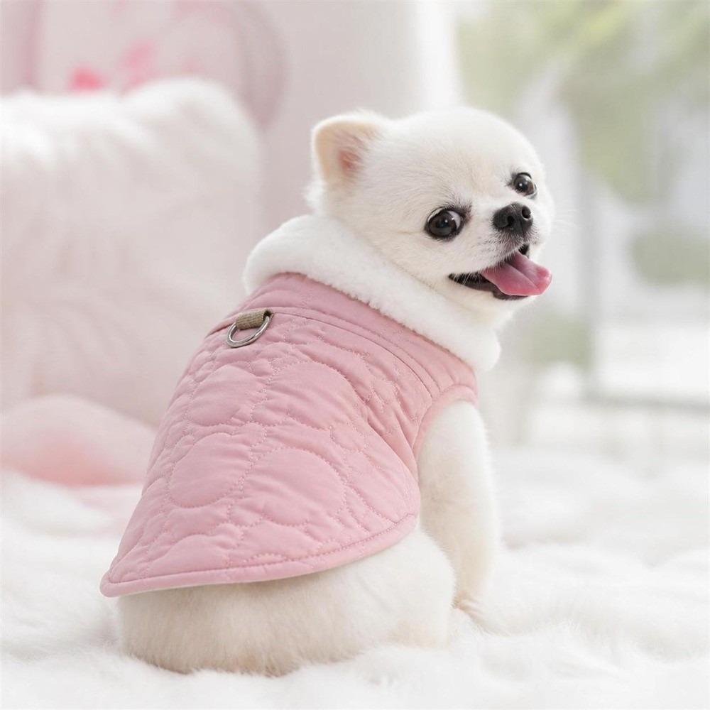 Windproof Dog Hiking Jacket Plush Dog Vest Coat Cute Dog Bodysuit Cat