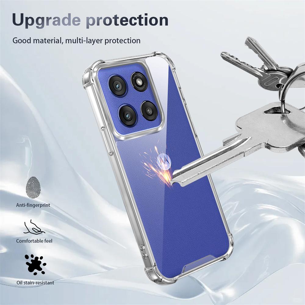 Прозрачный чехол против пожелтения для Motorola MOTO Edge 30 Neo 40 Pro 50 Fusion 60 Stylu G52 G56 G14 G34 G86 Ударопрочный чехол Чехол