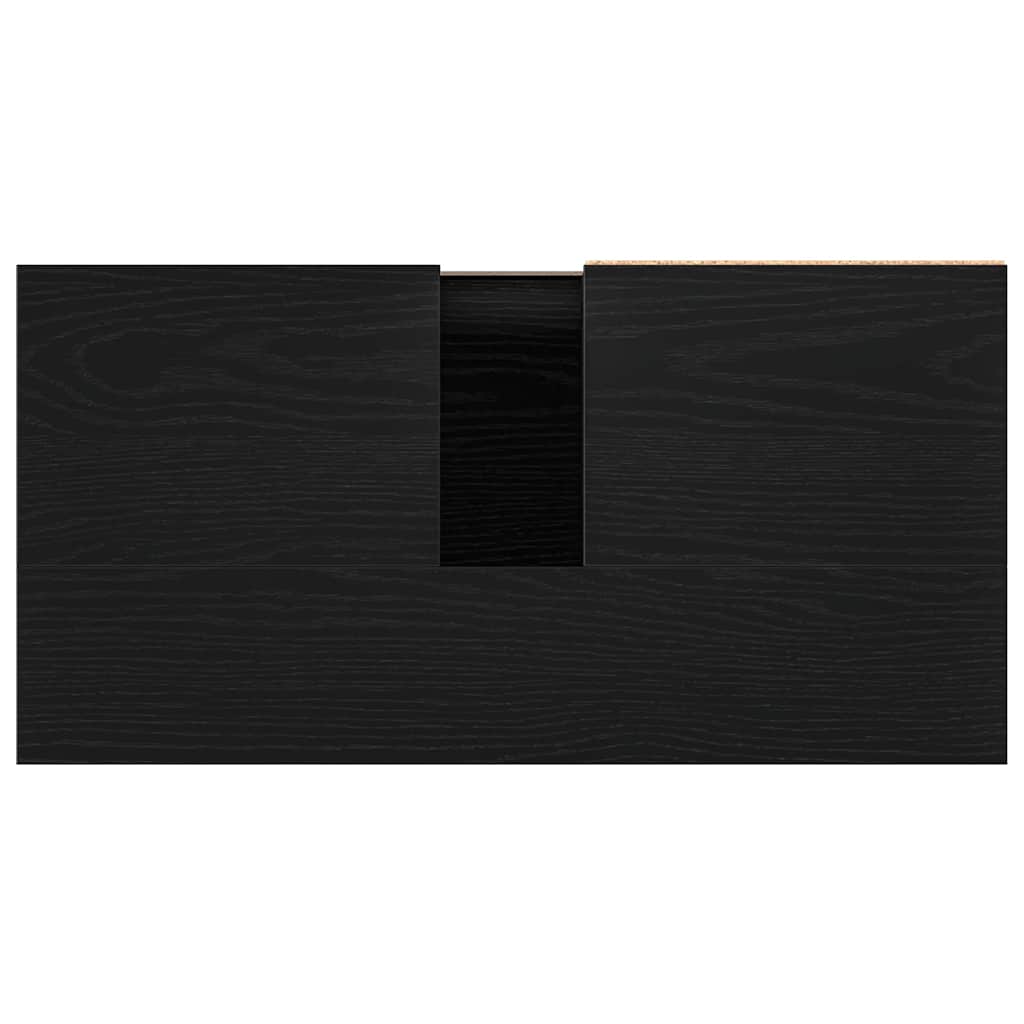 Washbasin Cabinet with Door Black Oak Effect 65 x 33 x 60 cm