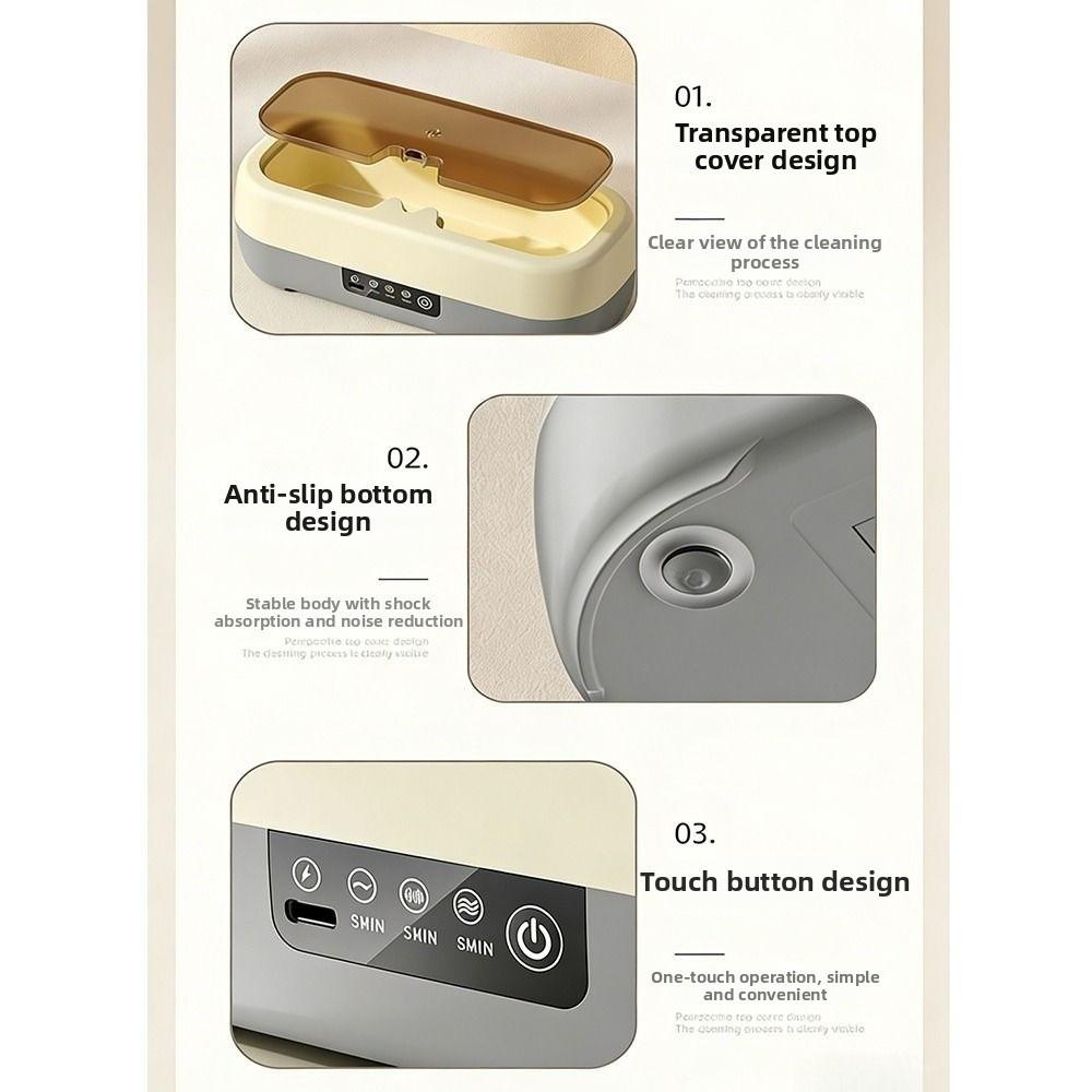 High Frequency Eyeglass Cleaning Device 3 Modes Jewelry Washing Machine  Makeup