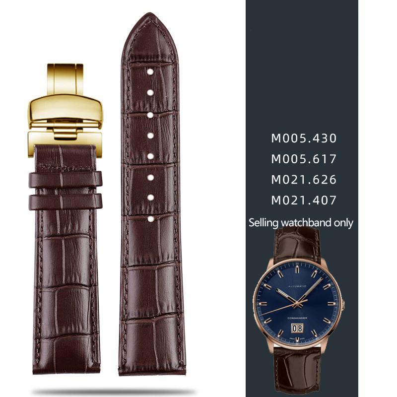 Кожаный ремешок для Mido Helmsman m005 Оранжевый Руль m005614 m005430A Мужская часовая цепочка с браслетом-бабочкой 22 мм 23 мм