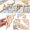 Door Decoration Corner Appliques Frame Woodcarving Decorative Wooden Figurines Crafts Wood Carved