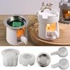 Castle Wax Melting Furnace Silicone Mold DIY Plaster Mini Pan Handle Aroma Burner Candle Vessel Cup Set European Craft Ornaments