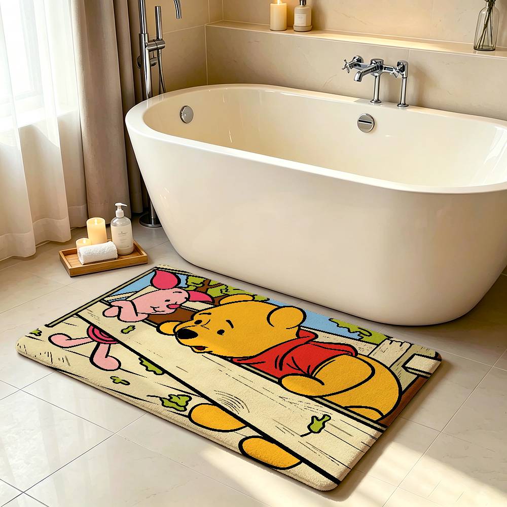Classic Anime-W-winnie-T-the-P-poohS Kawaiii Carpet Bathroom Anti-slip Mat Home Decoration Mat Entrance Mat Scratch-resistant