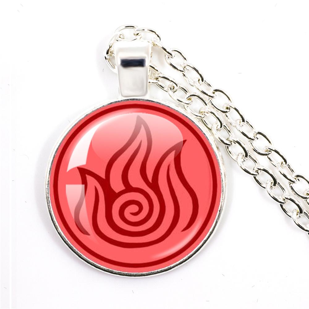 Anime The Last Airbender Fire And Water Tribe Elements Of Water Earth Fire And Air Dome Glass Cabochon Necklace Gift