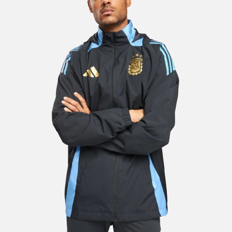 adidas Аргентина AEROREADY Водонепроницаемая Ветрозащитная Куртка-бомбер с капюшоном на молнии Мужская Куртка IQ0809