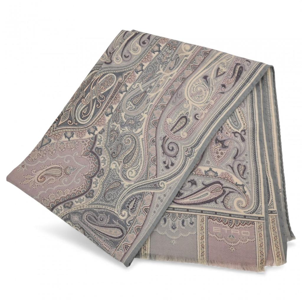 Auth ETRO Paisley Pattern Wool Silk Stole Se4403ef