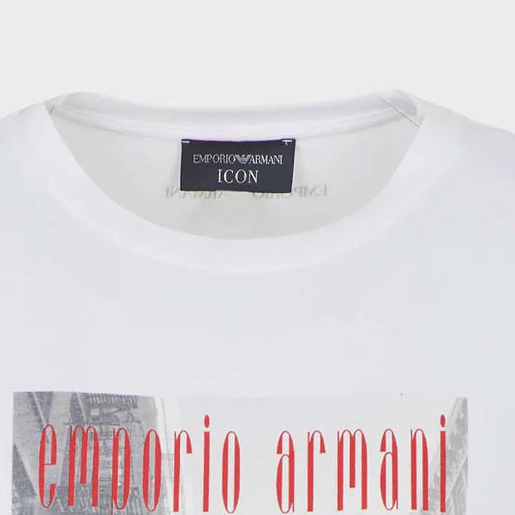 Emporio Armani Женская футболка с коротким рукавом и графическим принтом, круглый вырез, белая 8N2T8A2-JFJZ1-0100