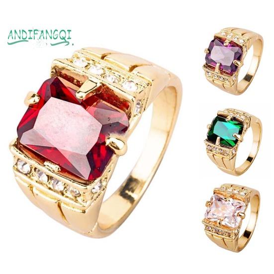Роскошные мужчины квадратный цирконий горный хрусталь палец кольцо свадебные украшения бижутерия